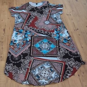 Elegant Multicolor Patterned Dress